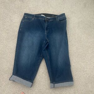 CJ Banks Deep Blue Cropped Jeans